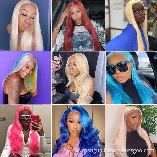 Uniky 13*6 Ombre Human Hair Wigs Honey Blonde Brazilian Straight Lace Front Wig Pre Plucked Hairline With Baby Hair 1B/27